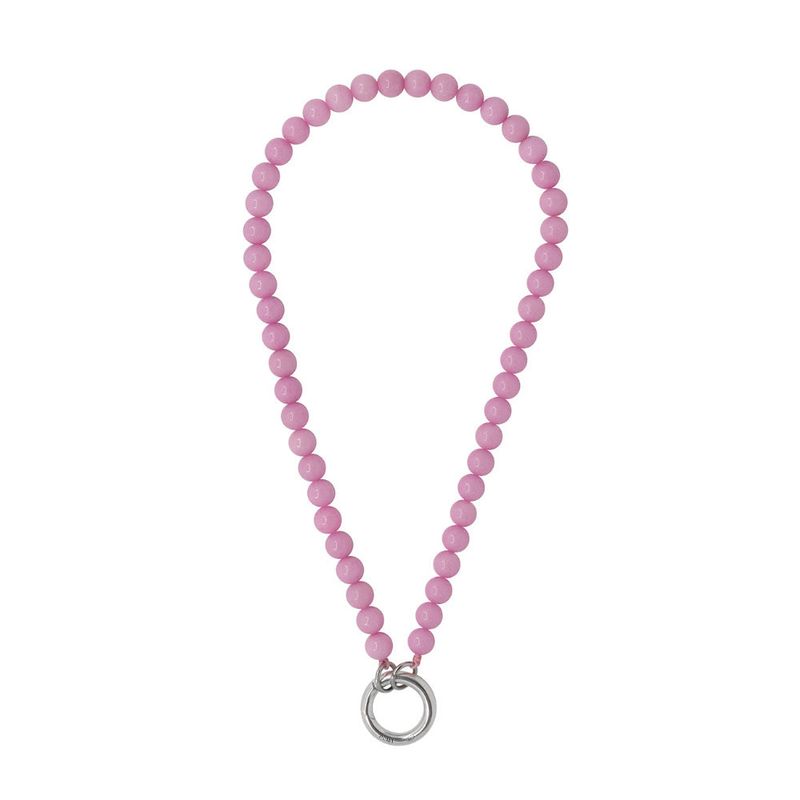 [MADE] Capsule02 Silver Open Pendant Gemstone Necklace _Pink