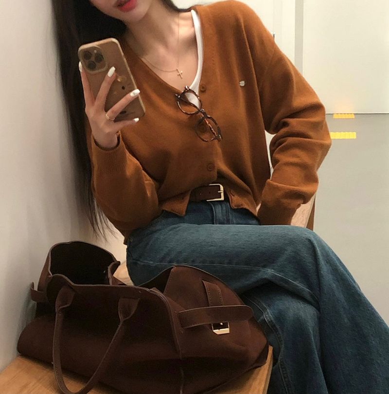 [bellide made] Merlin, Pendant V-neck Cardigan