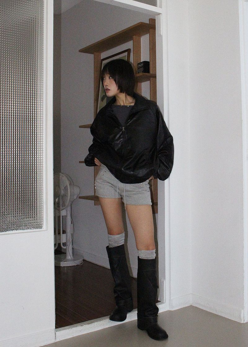 SQUARE STUD MINI SHORTS