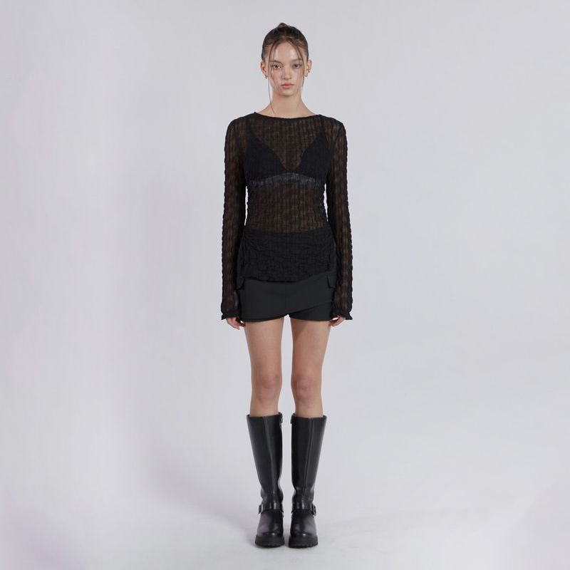 JINJUSE(ジンジュユーズ)の「MINI POCKET UNBALANCE SKIRT(CHARCOAL)(Skirts)」