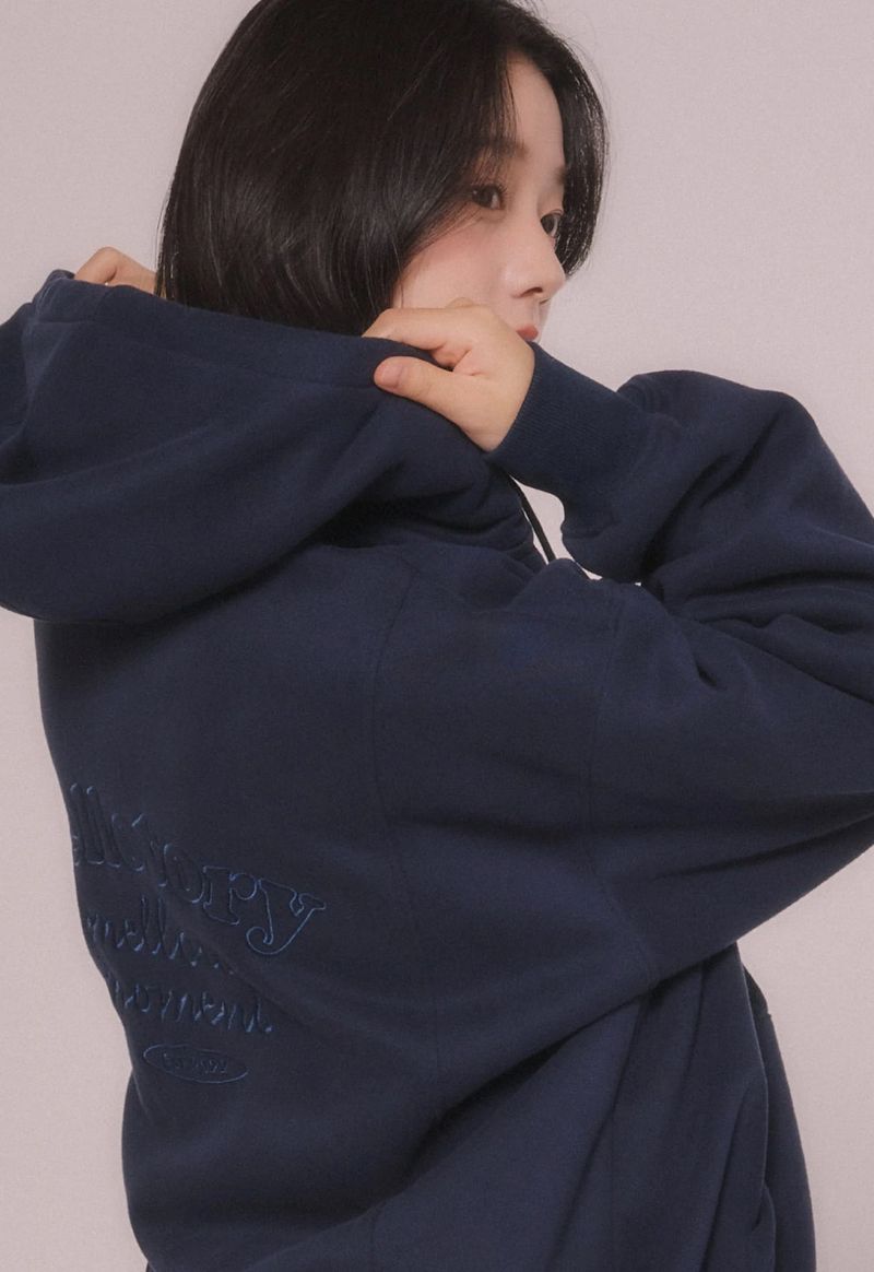 HOOD SWEAT ZIP-UP JUMPER (Navy)