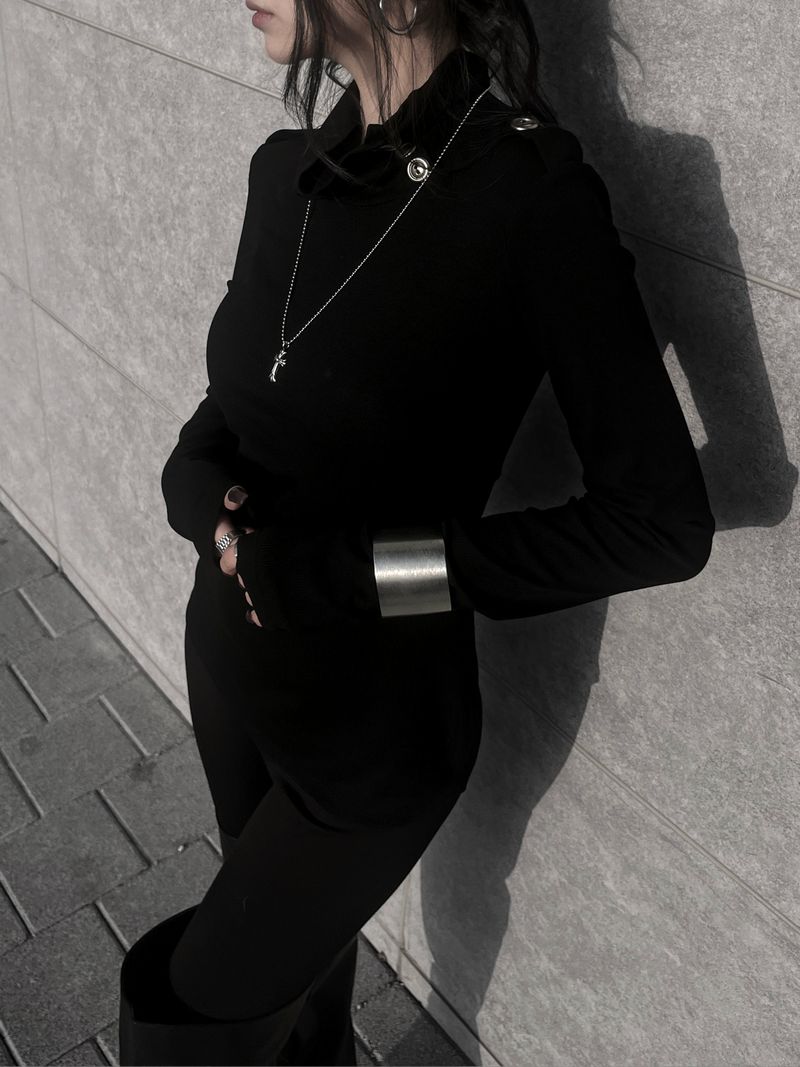 signal high neck button T (2color)