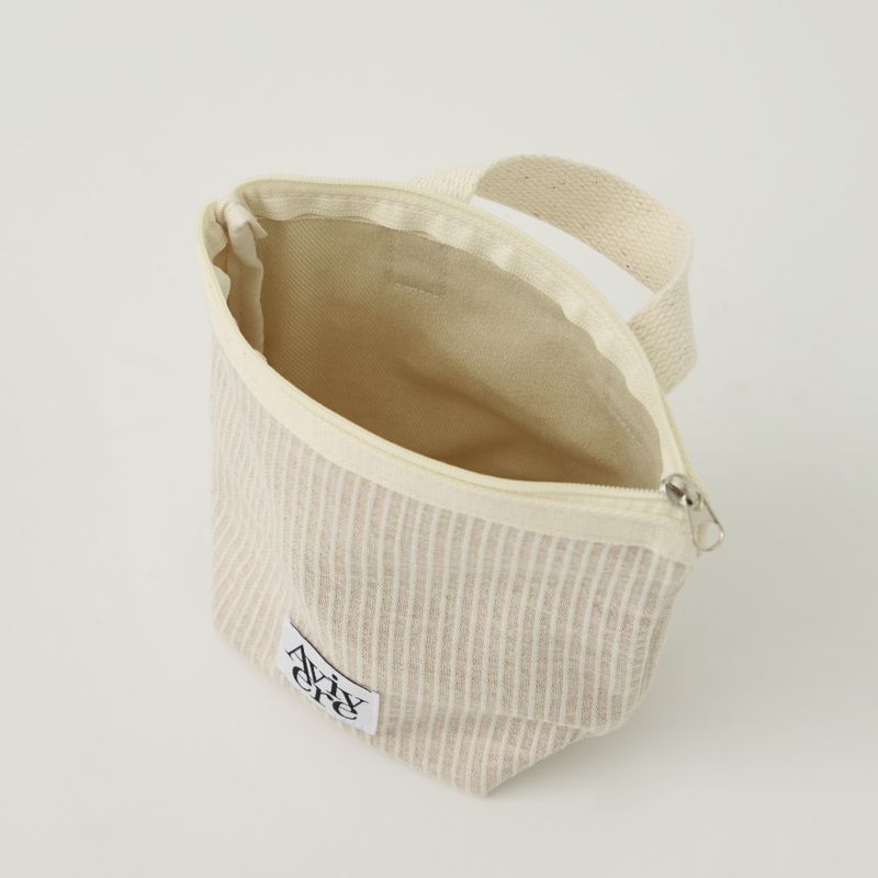 classic pouch_stripe handle beige