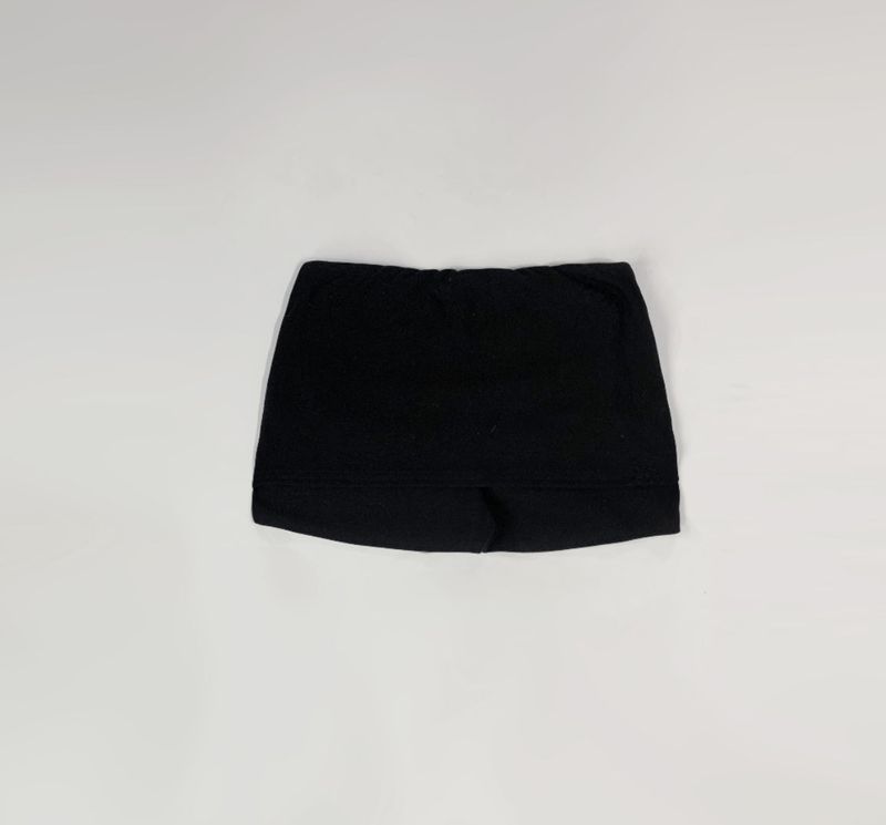 Trony button low-waist skirt (black)