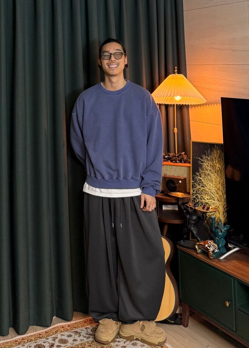 Double-pleated wide string pants 5COLOR