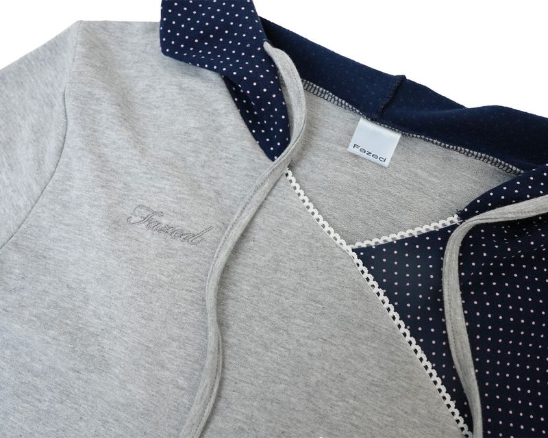 dot wrap layered hoodie / gray