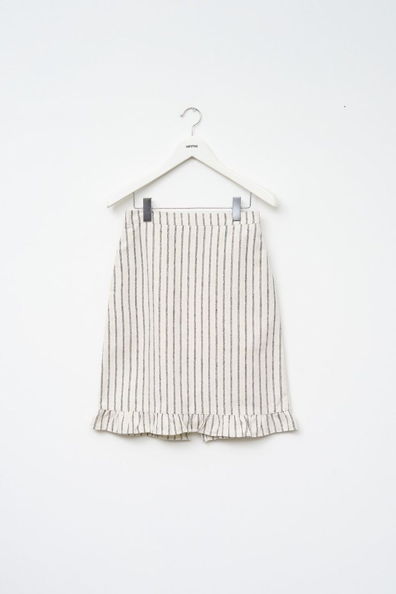 (W) Brid Striped Midi Skirt