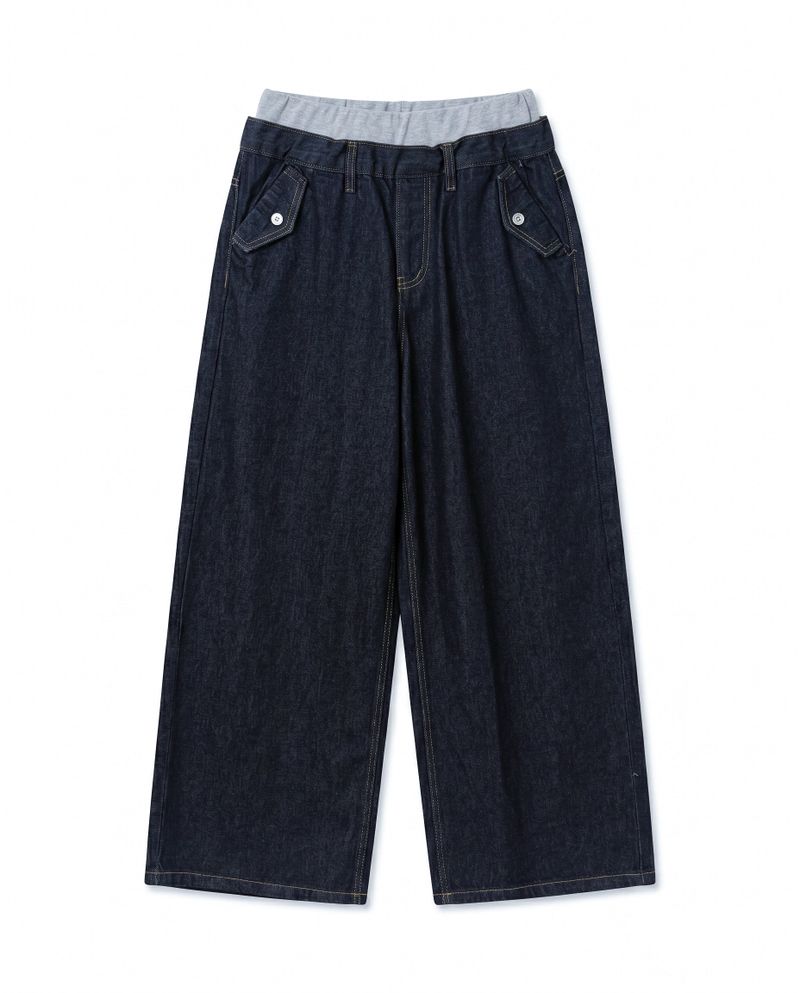  LAYERED DENIM PANTS