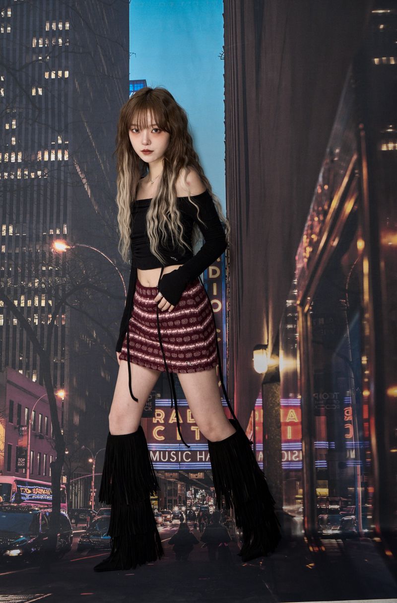 CROCHET KNIT SK (BURGUNDY)