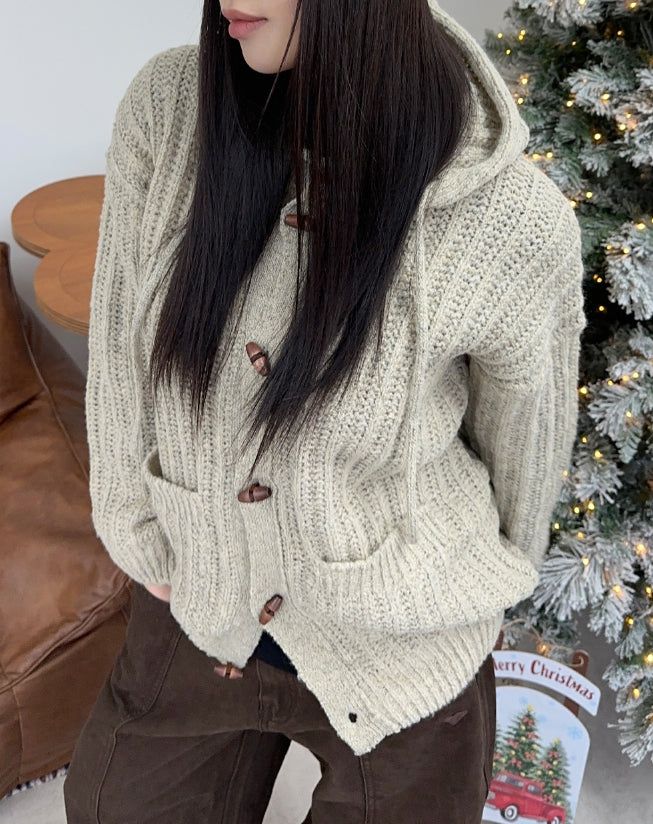 Ender Toggle Hooded Knit Cardigan
