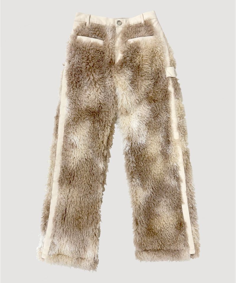 FAKE FUR STRAIGHT PANTS