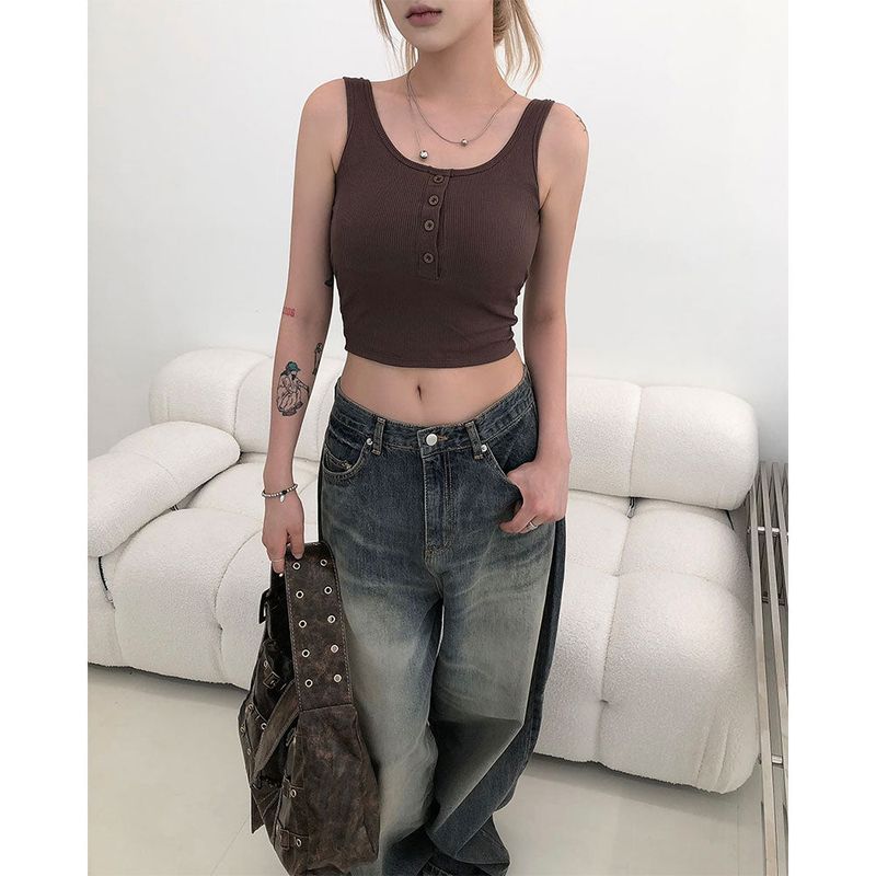 DEEP SWAY（ディープ スウェイ）の「Button Crop T [Inner cap]（Tops）」