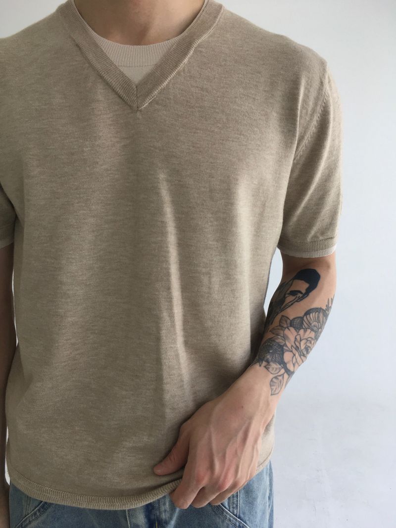 robe layered v neck(3colors)