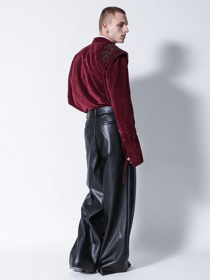 Vegan Leather Wide Leg Pants