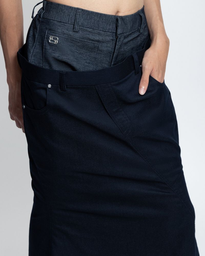 TILT MAXI SKIRT - BLUE DENIM