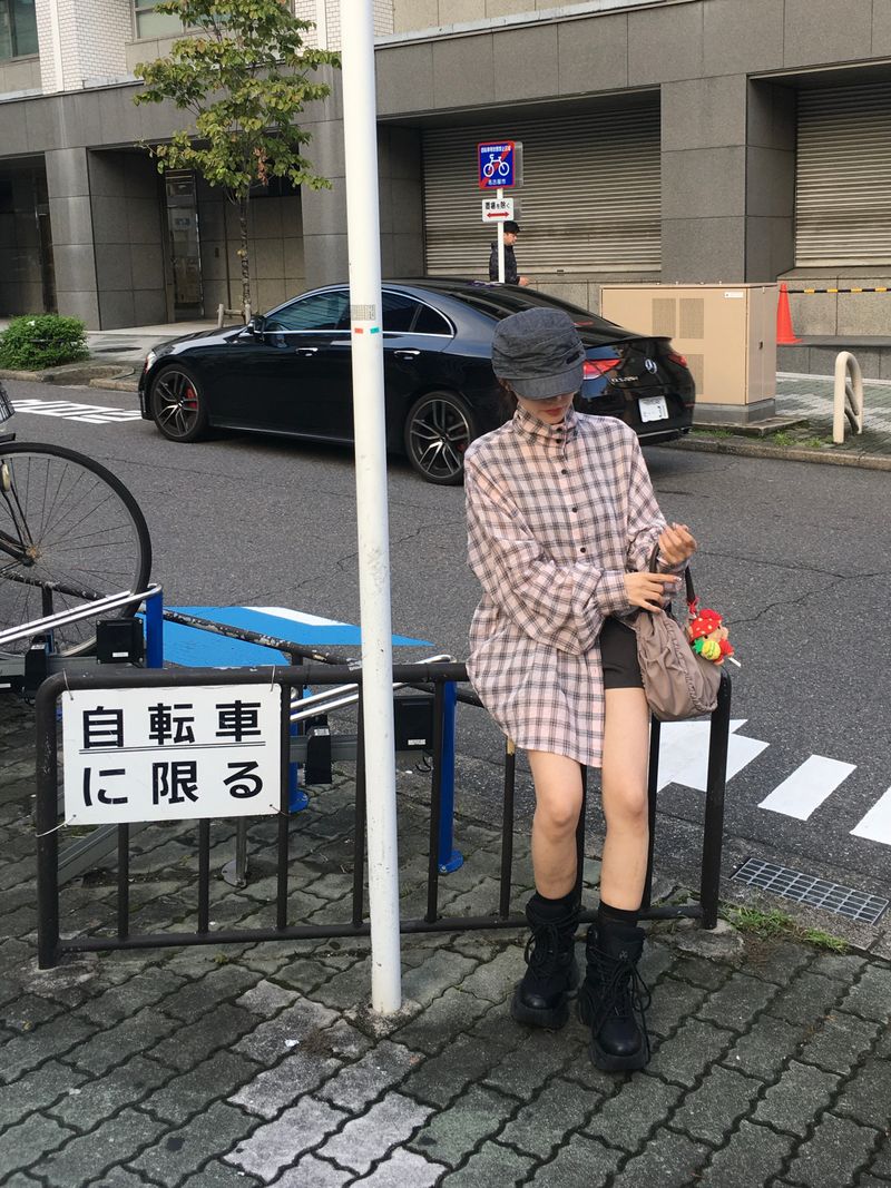 Hyper High-Neck Over Check Shirt (2c)