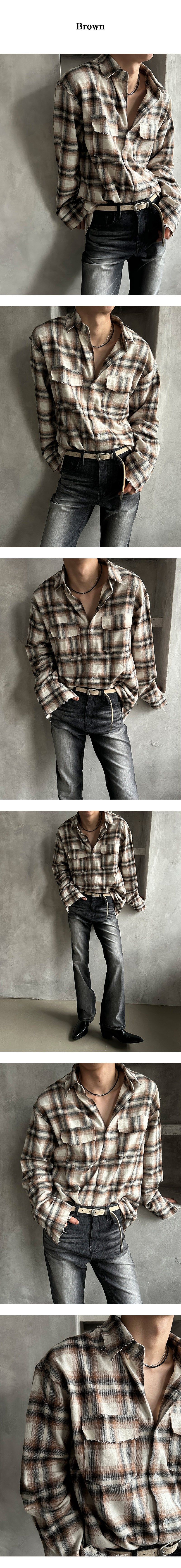 [F/W] Cutting check two pocket shirts (3color)