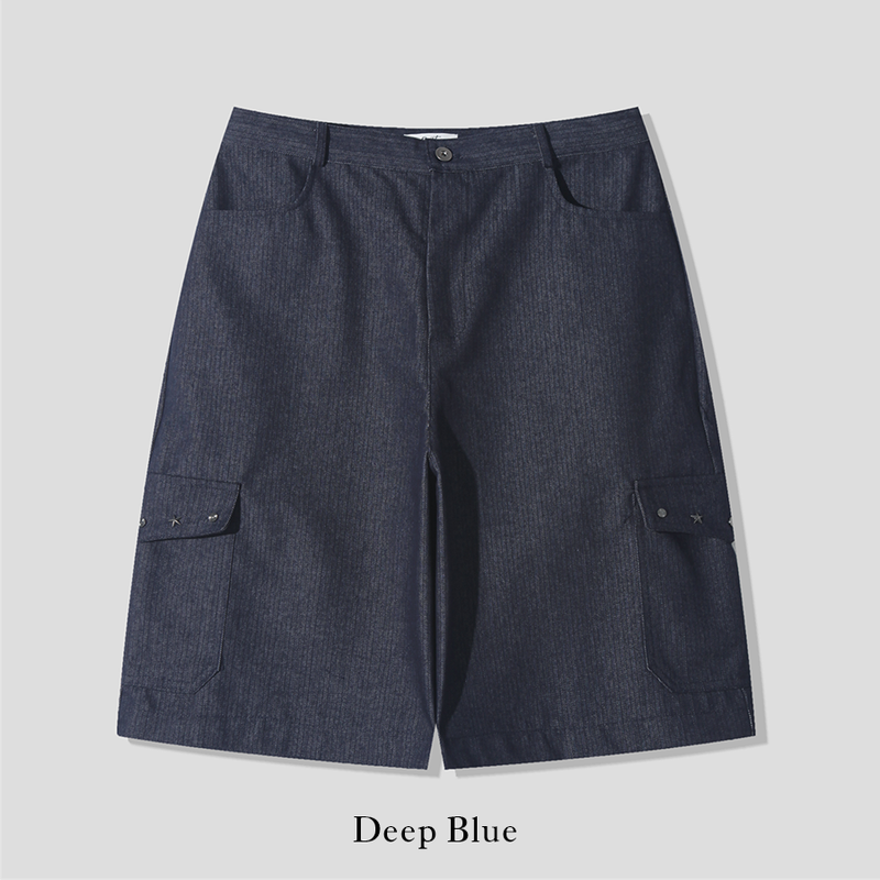 Twos herringbone bermuda pants