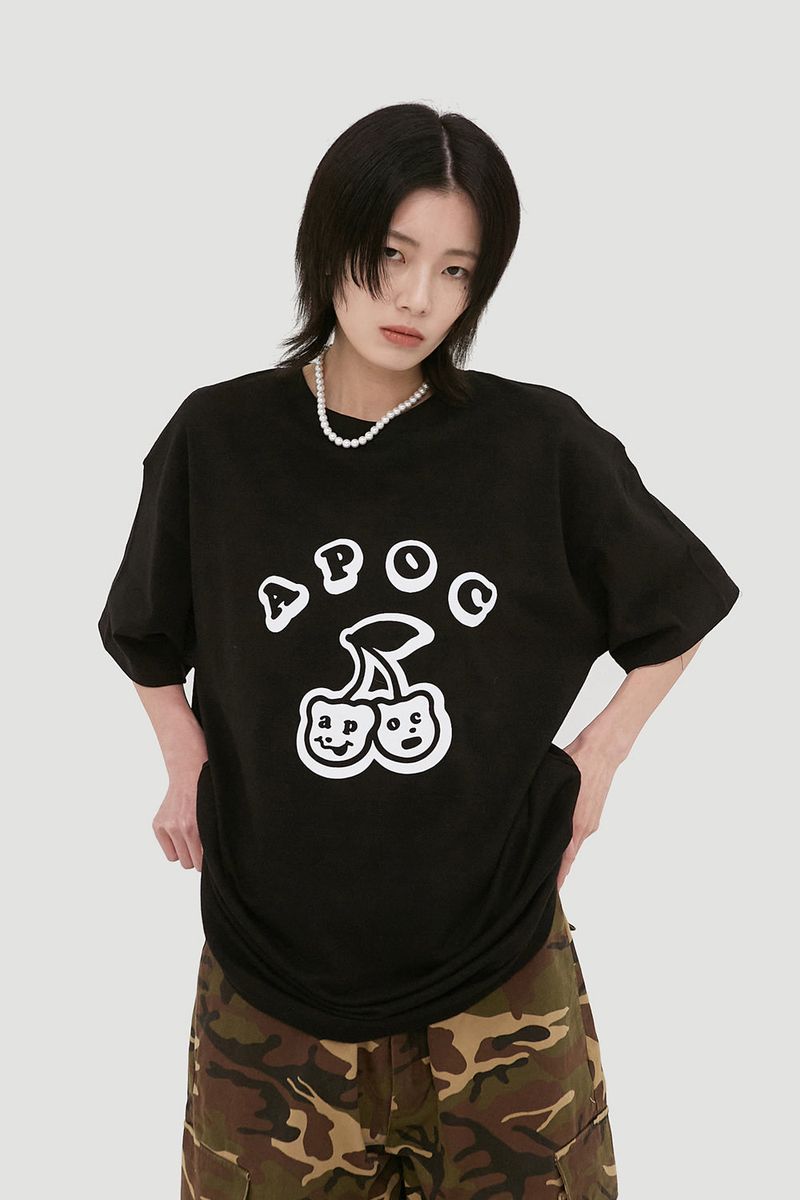 APIECEOFCAKE（ピースオブケイク）の「Cherry Bear Tee_Black（Tops）」