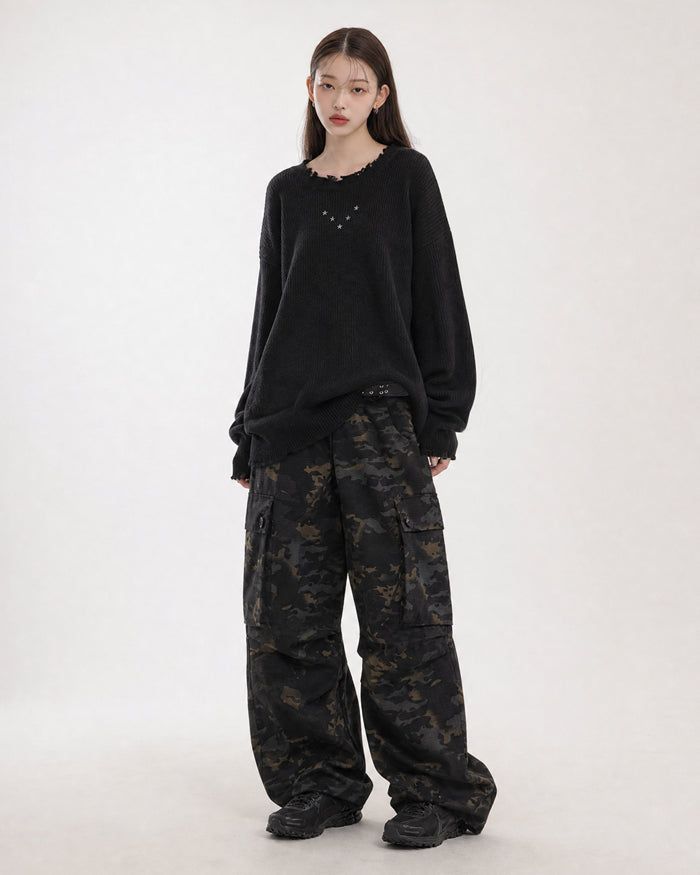 (UNISEX) Studs Over Knit