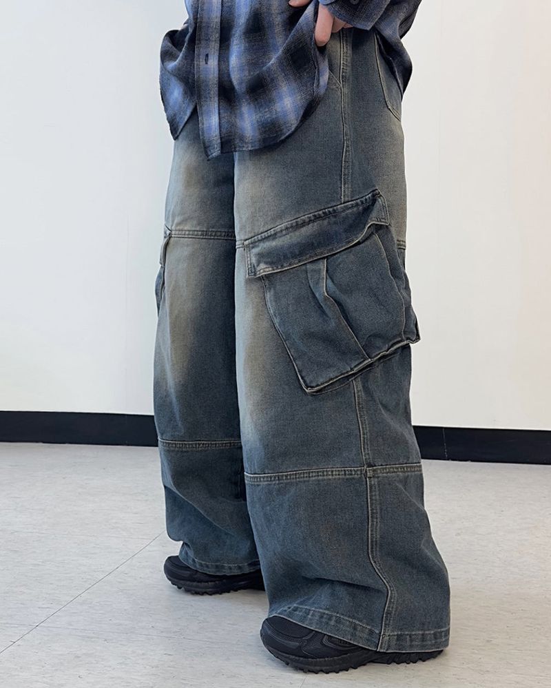 Mader Cut Cargo Denim Pants