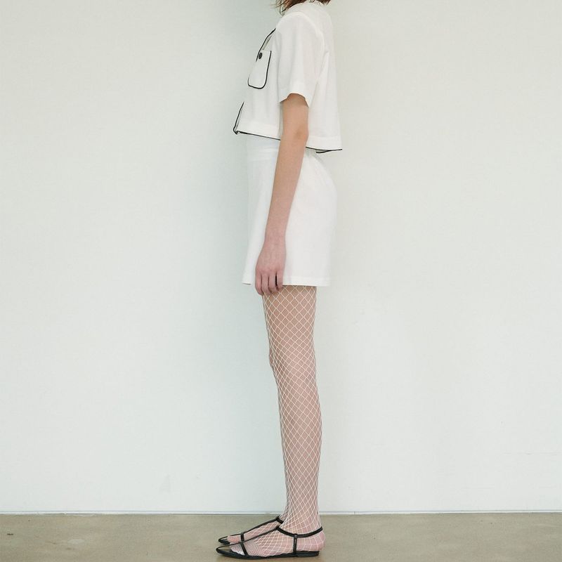 LINE MINI SKIRT, WHITE