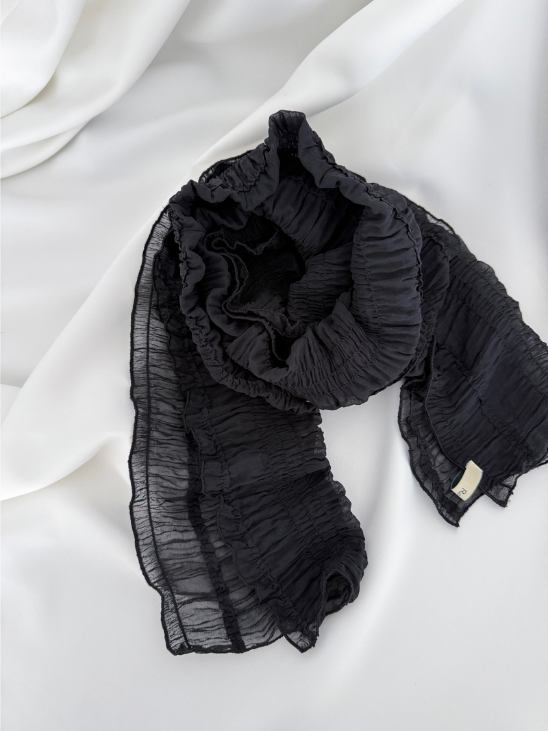 crinkled veil scarf (2color)