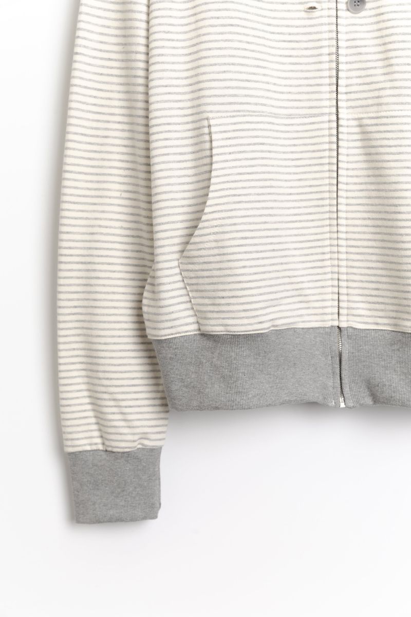 button twoway stripe hood zip-up(2colors)