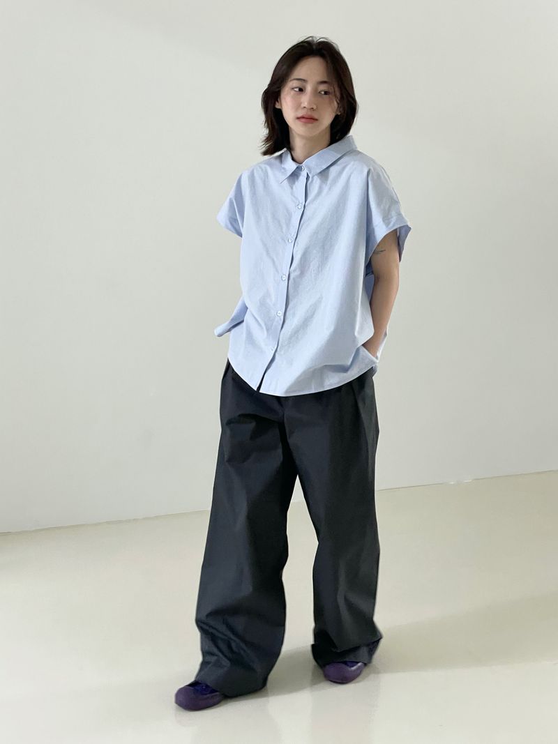 Dull bizo pintuck wide pants