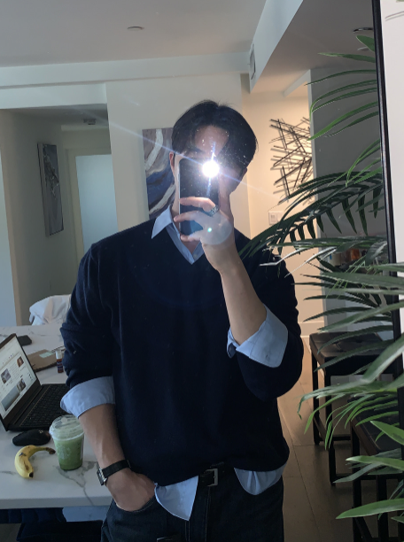 ルック ヨギス モダール ビスコース ブレンド ブイネック ニット