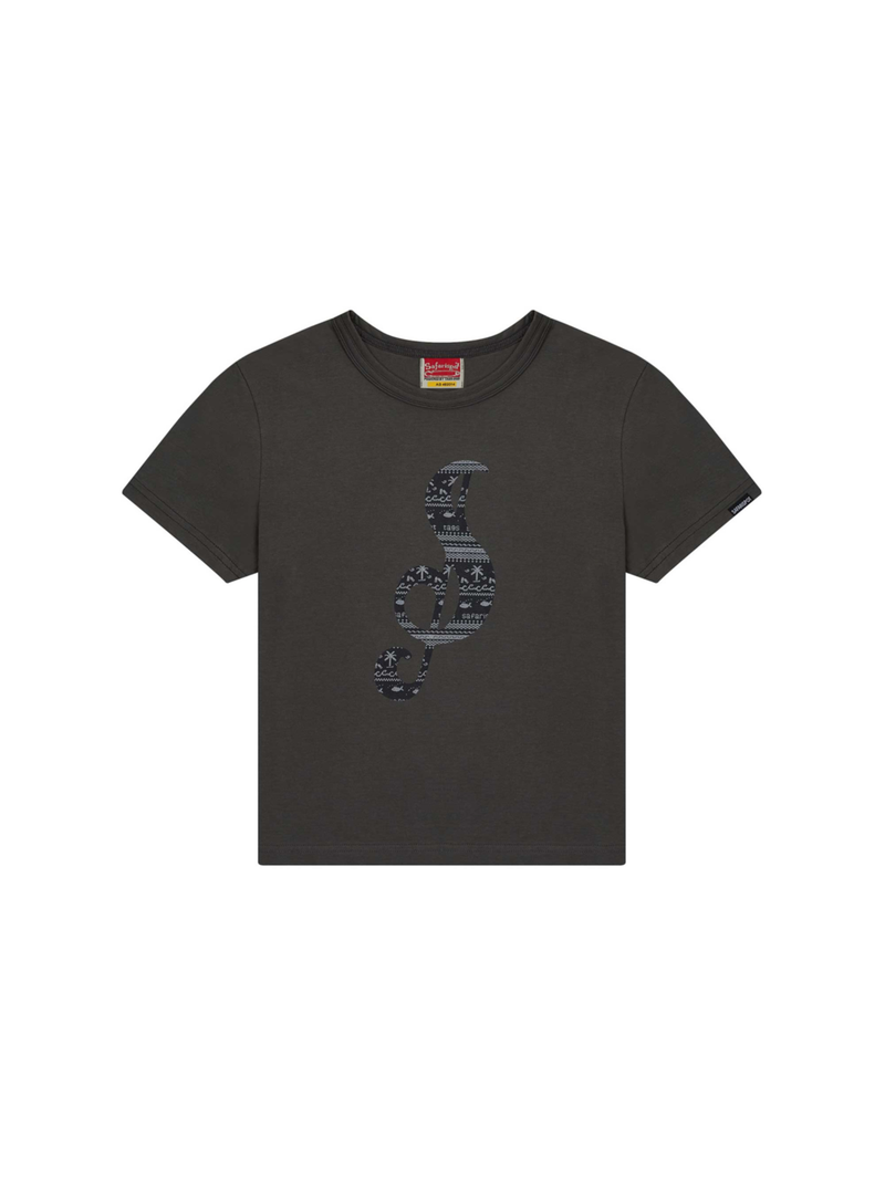1/2 S CLEF BANDANA TEE (CHARCOAL)