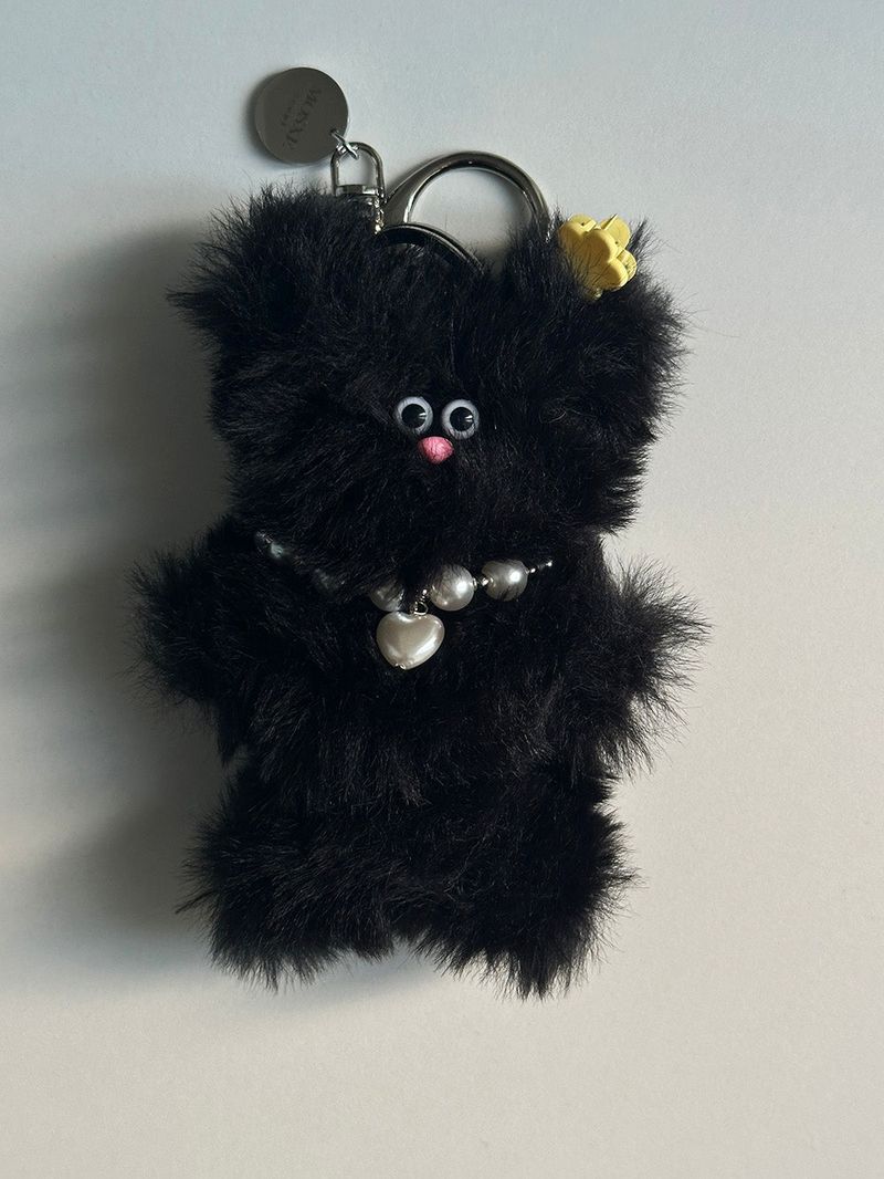 [Hand made] Fluffy bear key ring (5color)
