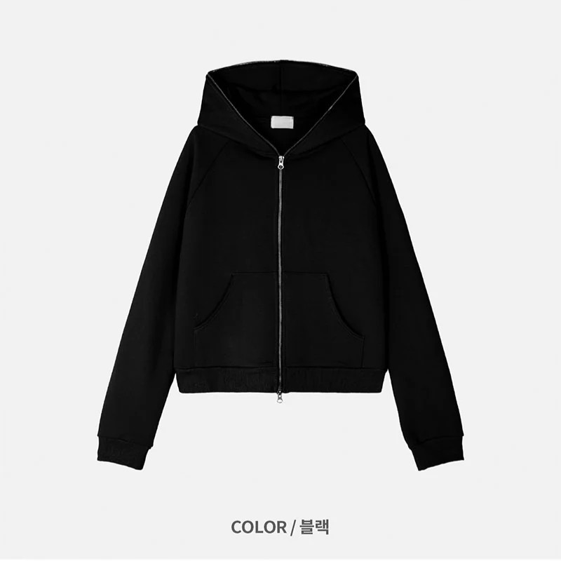 [CROP ITEM] クロップマッスルフィットフードジップアップ(3color)