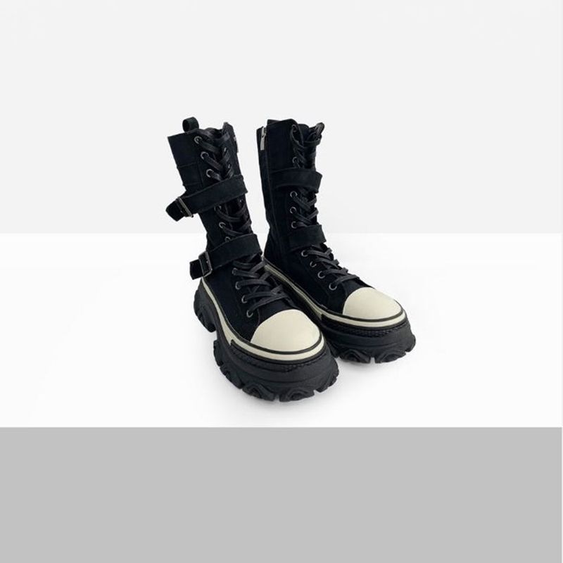 Sola Buckle Suede Middle Boots