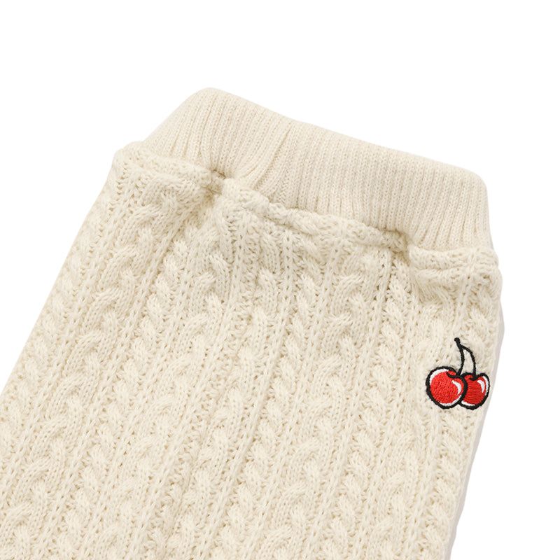 CHERRY CABLE KNIT LEG WARMERS [IVORY]