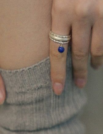 Lapis Lazuli Ball Spining Ring