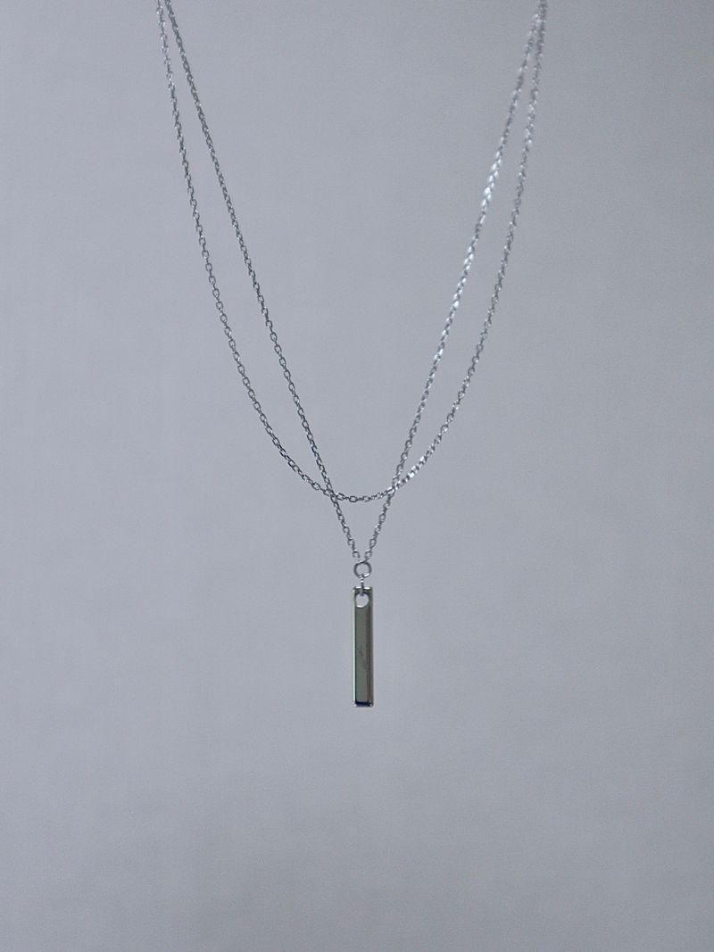 new simple bar layered necklace