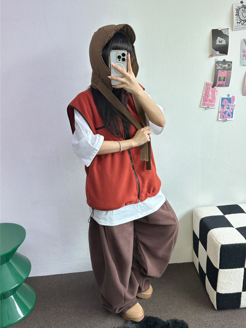 BOTH-SIDES FLEECE SNAP LONG PANTS 🧸🩵🤍6COLOR