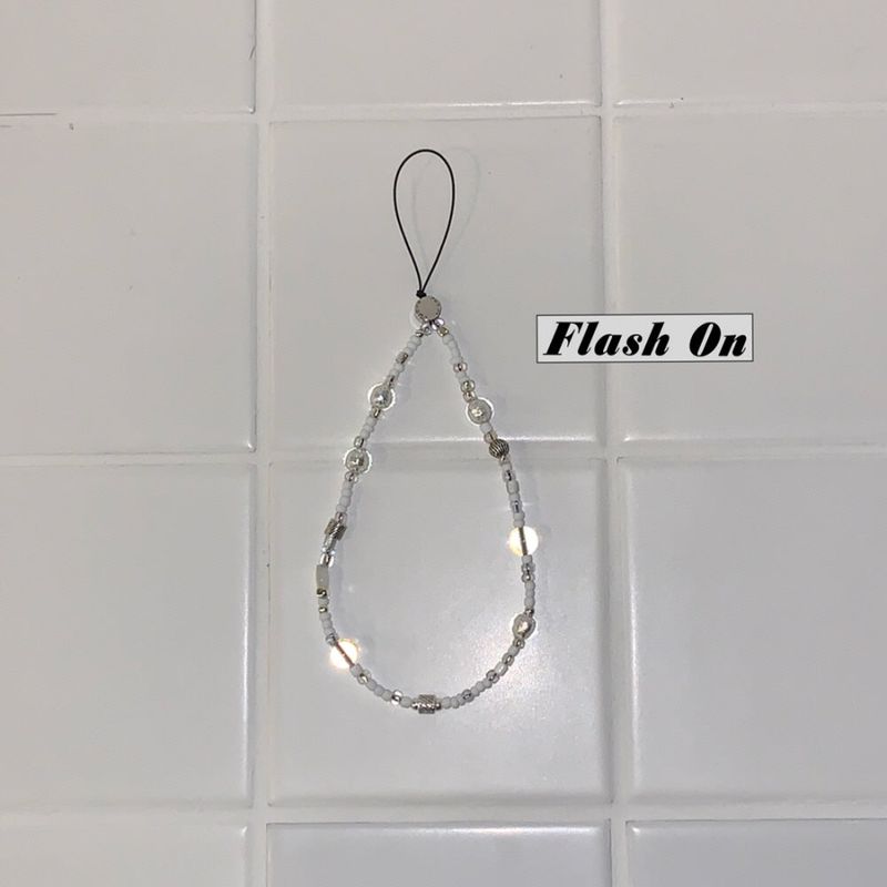 WHITE BALL PHONE STRAP