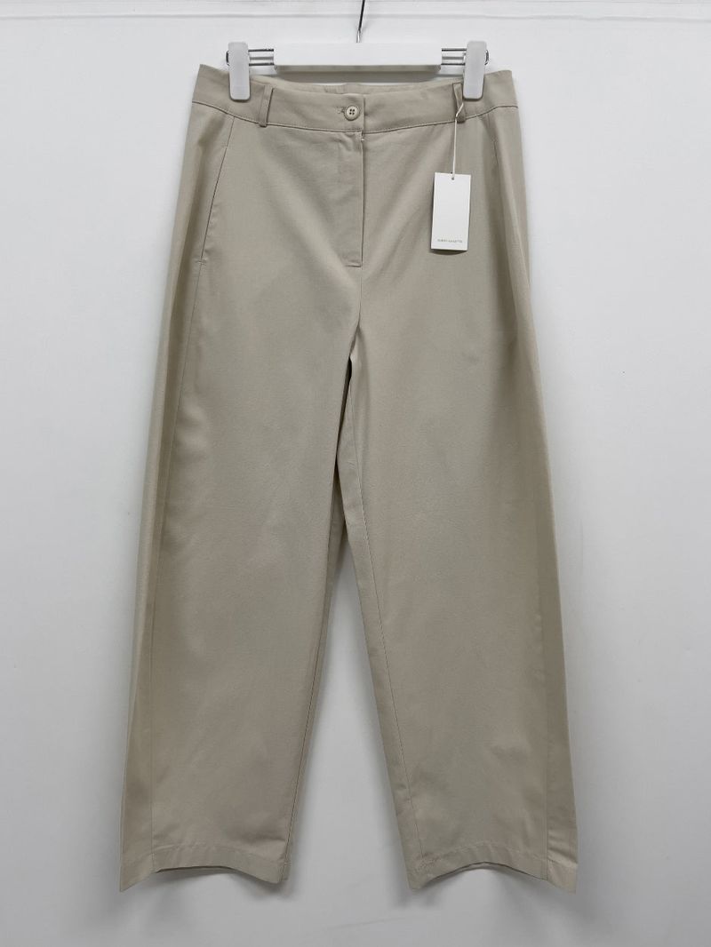 Curved Cotton Barrel Pants