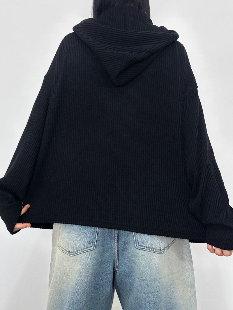[UNISEX] BASIC OVERSIZED LOOSE BIG HOOD ZIP-UP - 2 COLOR