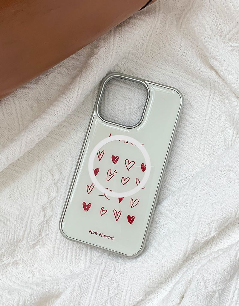  [MADE]ラブ シルバーエポキシ MagSafe iPhoneケース