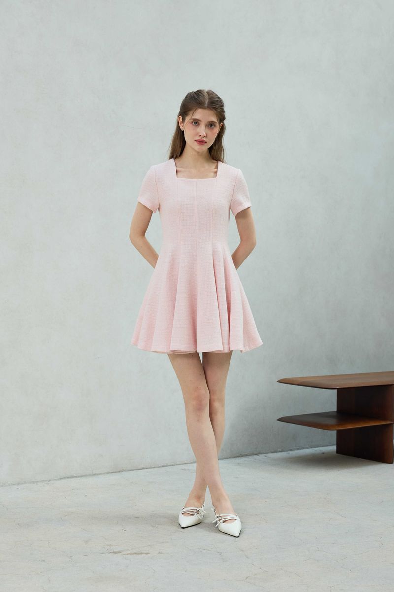 LANI TWEED DRESS / PINK