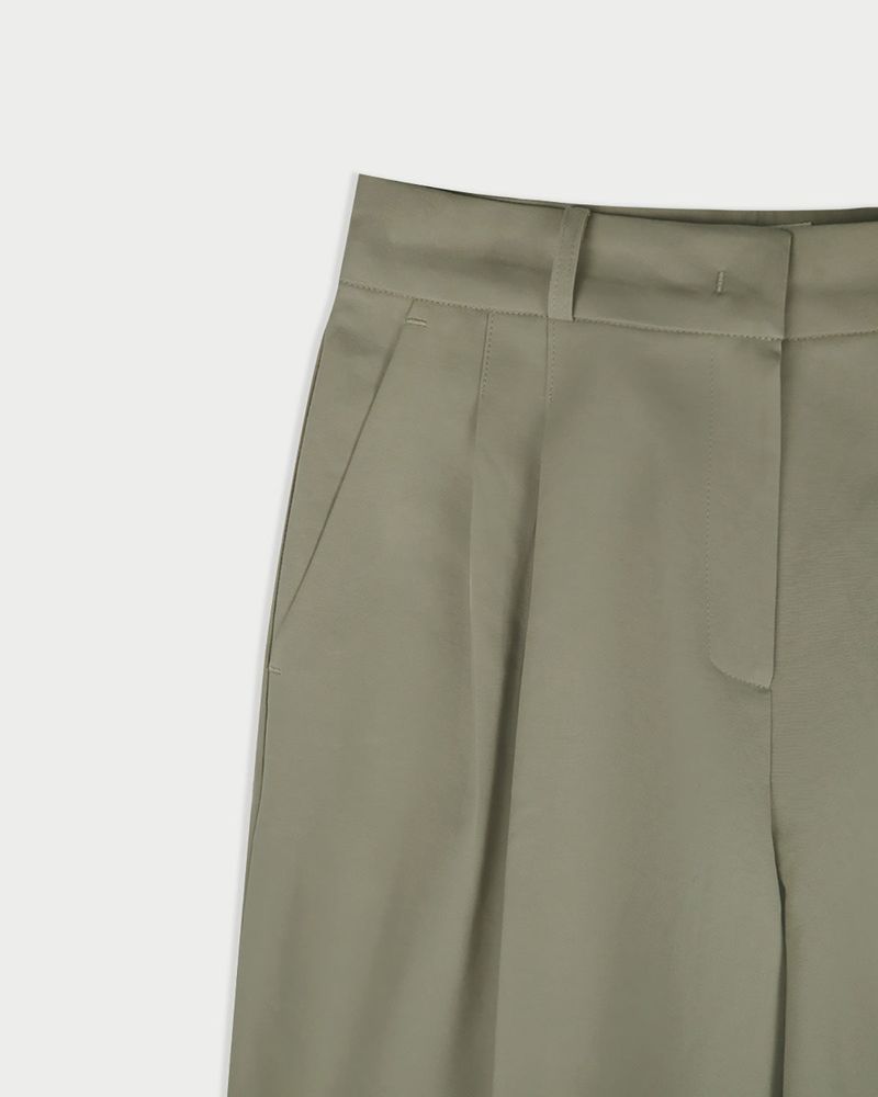 Chino pintuck pants_khaki beige