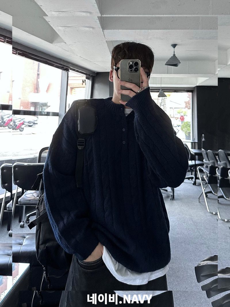 noi round button knit