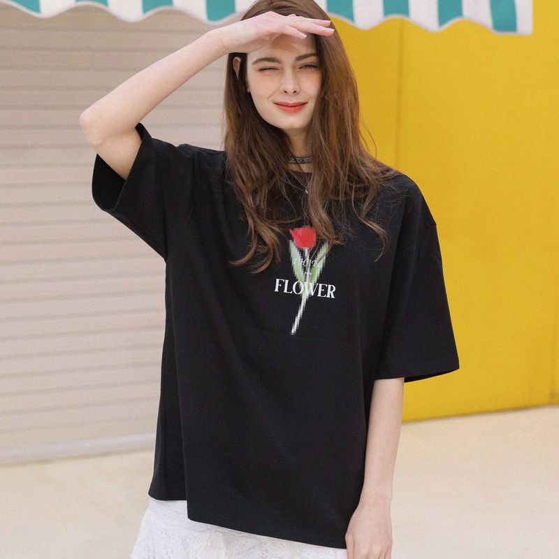 チューリップアートワークTシャツ (2color)
