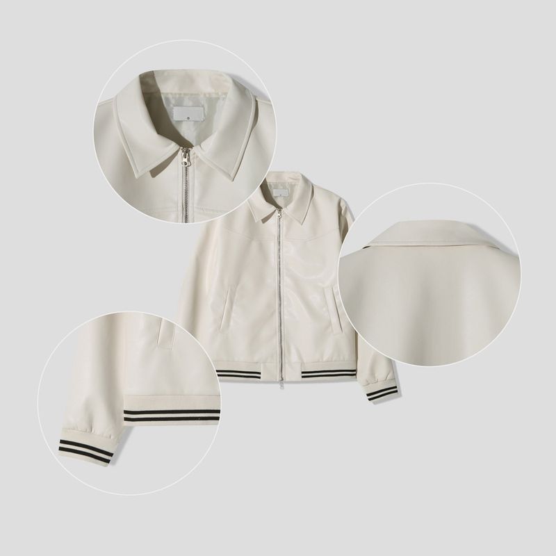 Louis Leather Sporty Crop Jacket (2 colors)