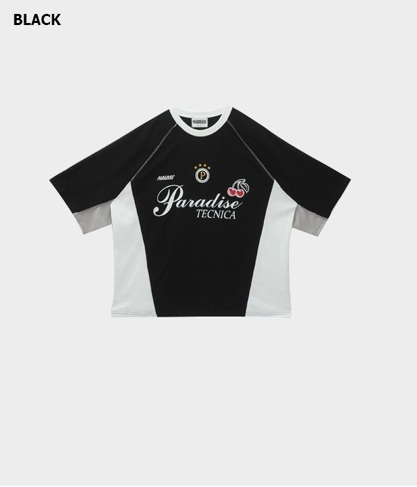 Color block raglan over t-shirt