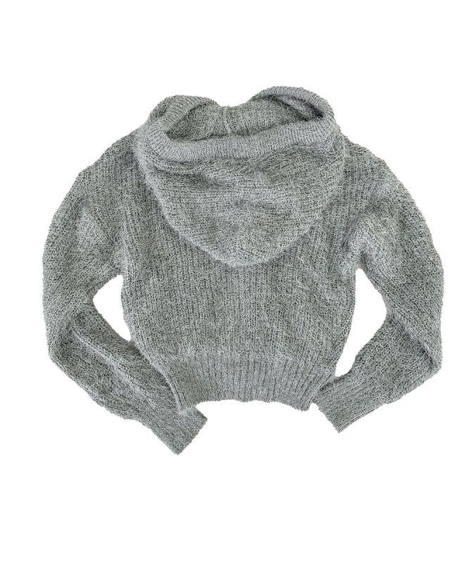 Baron Knit Button Fur Hooded Cardigan