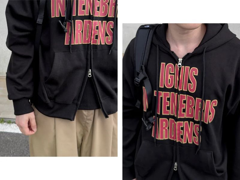 Ignel Lettering Crop Hoodie Zip-Up